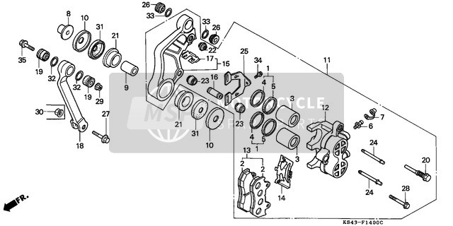 Honda CN250 1990 Remklauw voor voor een 1990 Honda CN250